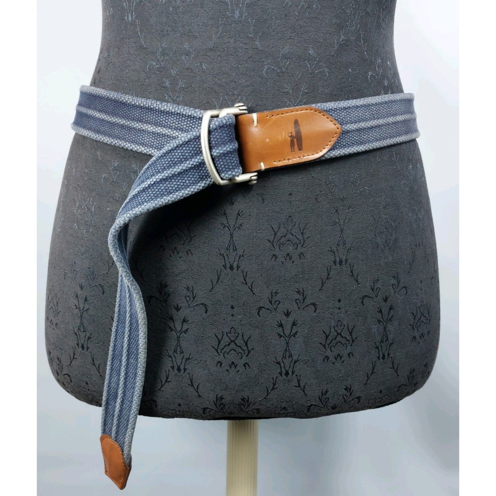 Johnnie-O Brentwoods Washed Canvas Belt Dusk Blue Mens 43" Large EXCELLENT USA